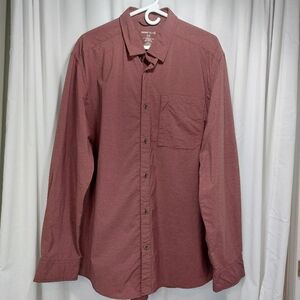 Swiss‎ Tech sz XL Outdoor Shirt Button Front Long Sleeve Wine Zip Pocket Nylon